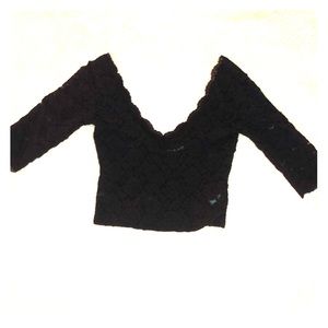 Tight black lace top